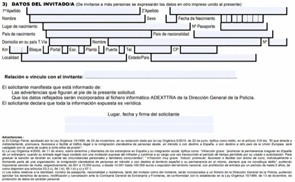 Imagen asociada a Carta de Invitación a España